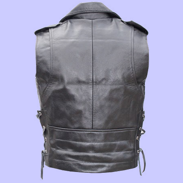 Chaleco de Piel Rockero para Caballero - Asfalto