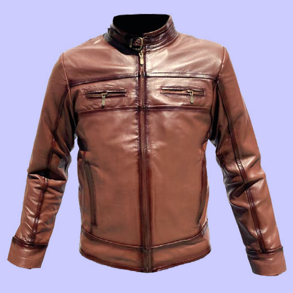 Chamarra de Piel Leo para Caballero - Grafito