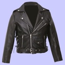 Chamarra de Piel Rockera Anca para Caballero - Rebel