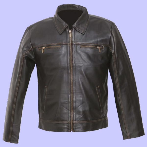 Chamarra de Piel Missael para Caballero - Níquel