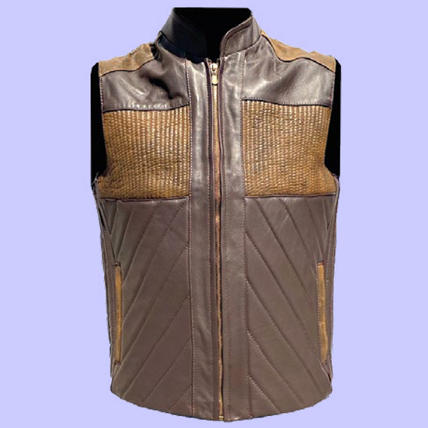 Chaleco de Piel Bruno para Caballero - Nómade