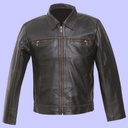 Chamarra de Piel Missael para Caballero - Níquel