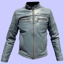 Chamarra de Piel Leo para Caballero - Grafito